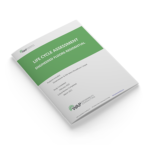 document mockup of Engineered Floors' LCA certification