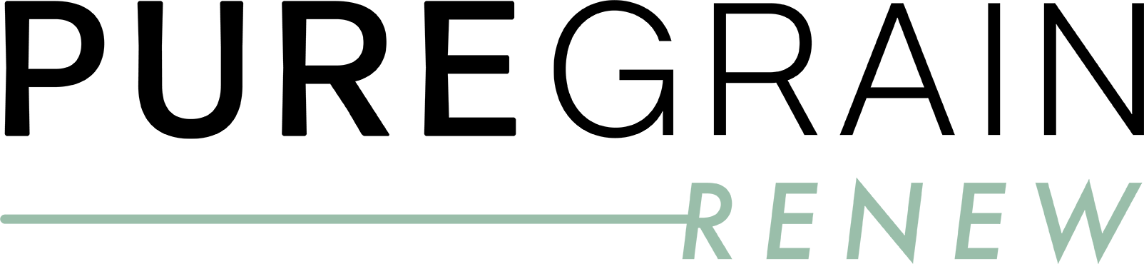 PureGrain Renew flooring logo, sustainable laminate flooring made from renewable wood resources by Engineered Floors